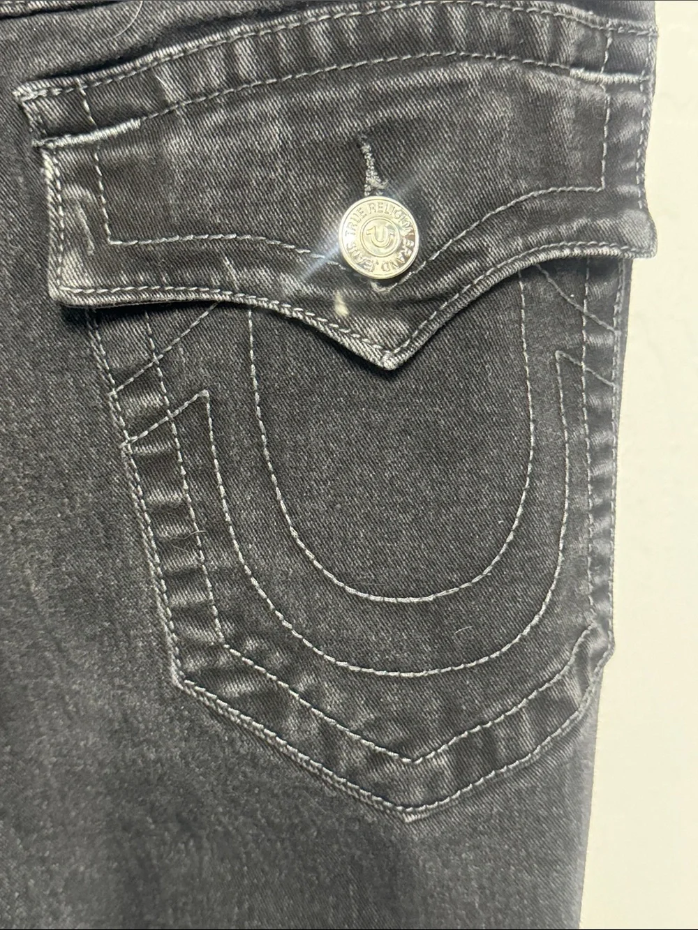 True Religion Men's Black Straight-Leg Jeans